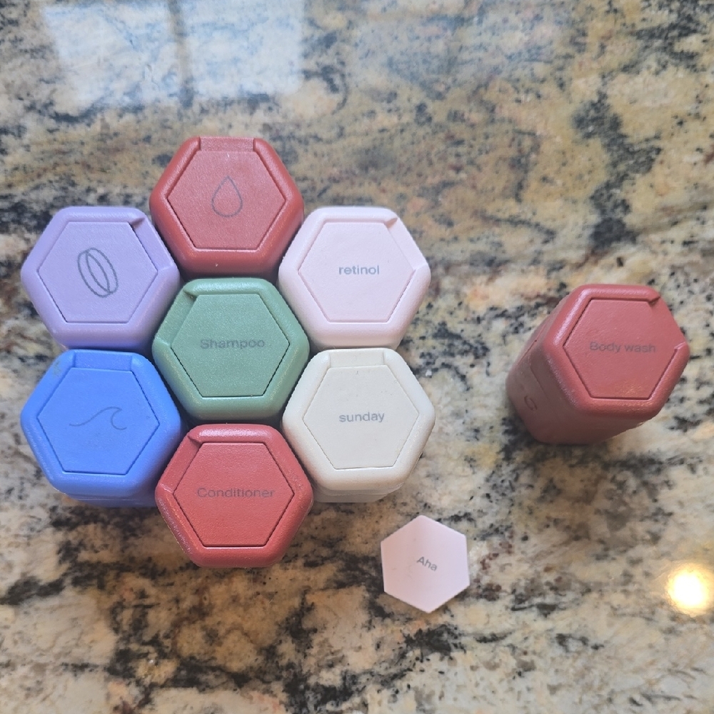Hexagonal Bath Storage Set - Multicolor